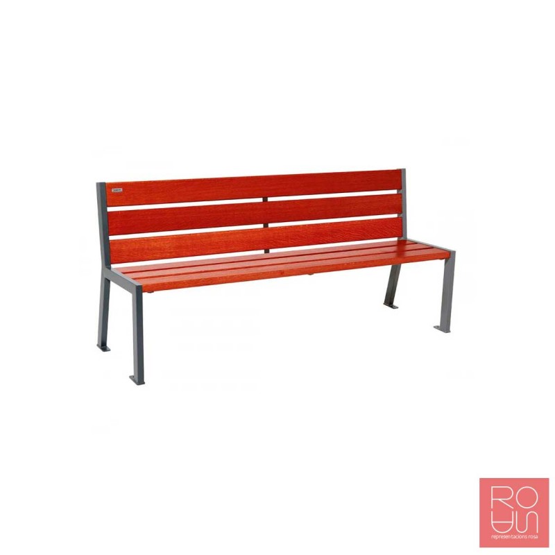 Banc Silaos en acer i fusta Roure PEFC